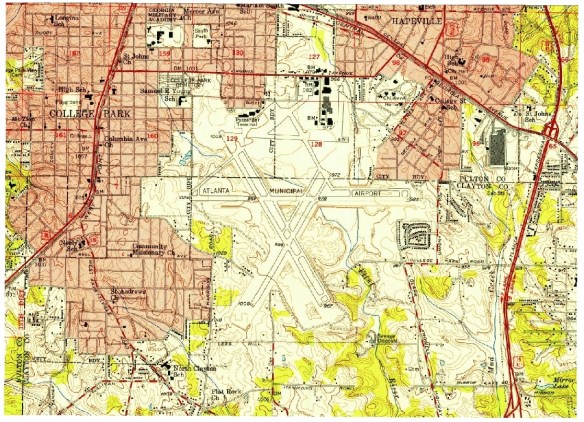 Atlanta Airport topo 1955