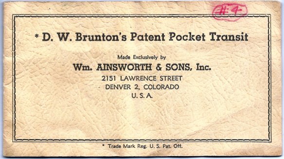 Brunton Pocket Transit 1957 - Front Cover